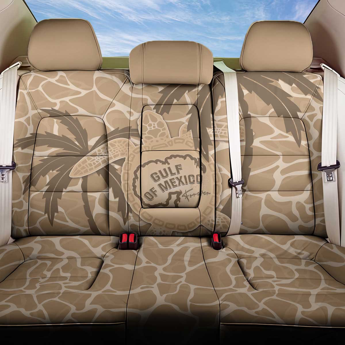 Gulf of Mexico Forever Back Car Seat Cover Mexican Turtle Brown Version
