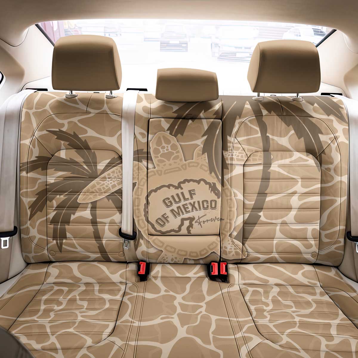 Gulf of Mexico Forever Back Car Seat Cover Mexican Turtle Brown Version
