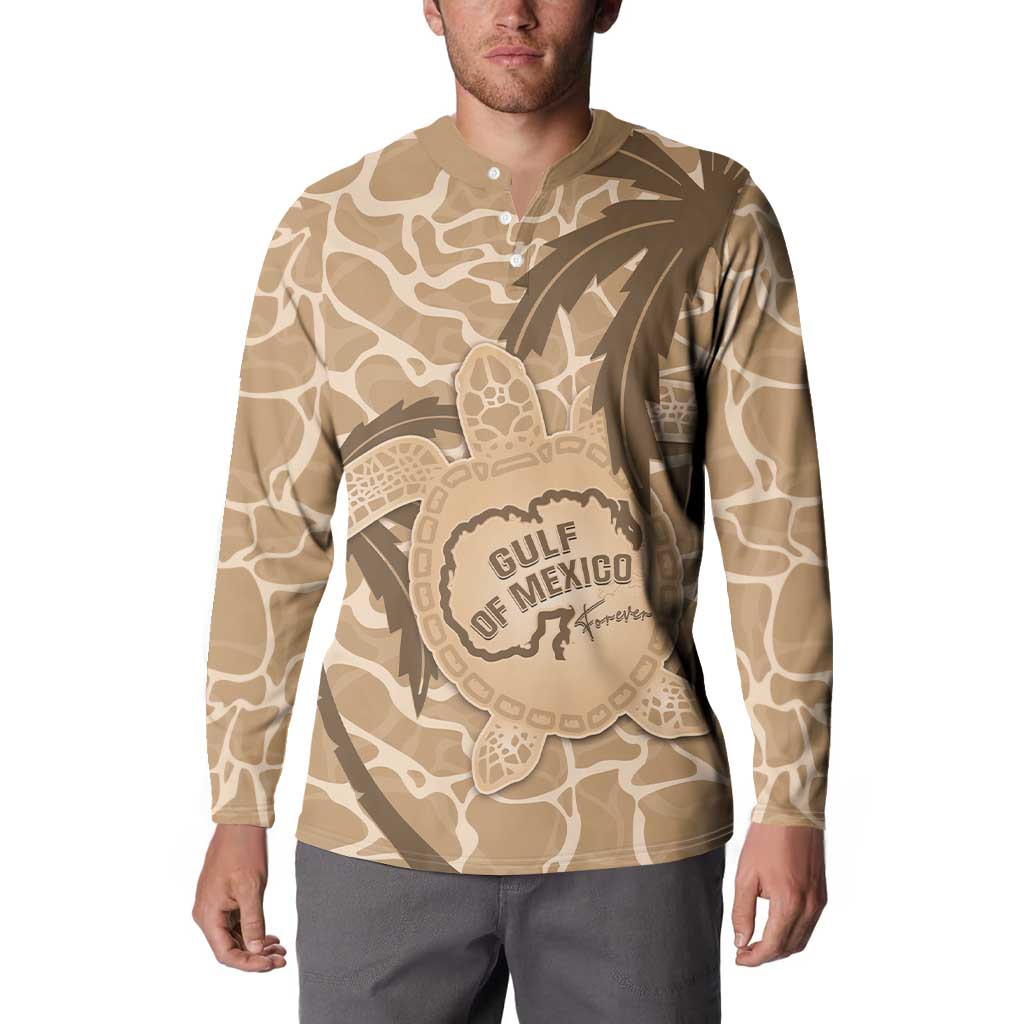 Gulf of Mexico Forever Button Sweatshirt Mexican Turtle Brown Version