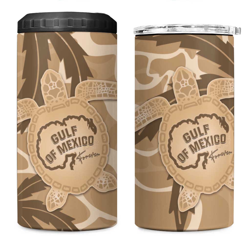 Gulf of Mexico Forever 4 in 1 Can Cooler Tumbler Mexican Turtle Brown Version