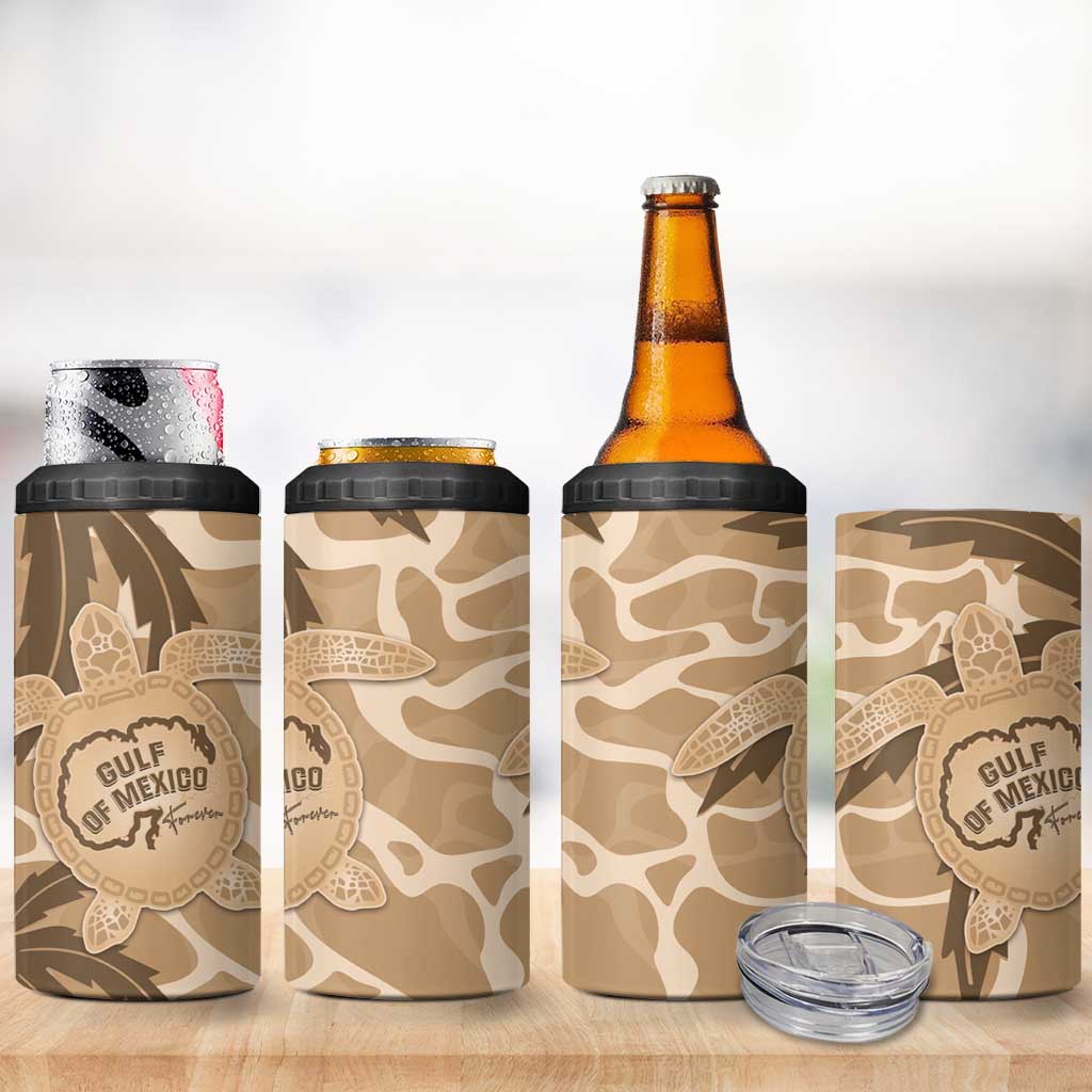 Gulf of Mexico Forever 4 in 1 Can Cooler Tumbler Mexican Turtle Brown Version