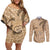 Gulf of Mexico Forever Couples Matching Off Shoulder Short Dress and Long Sleeve Button Shirt Mexican Turtle Brown Version