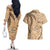 Gulf of Mexico Forever Couples Matching Off The Shoulder Long Sleeve Dress and Hawaiian Shirt Mexican Turtle Brown Version