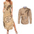 Gulf of Mexico Forever Couples Matching Summer Maxi Dress and Long Sleeve Button Shirt Mexican Turtle Brown Version