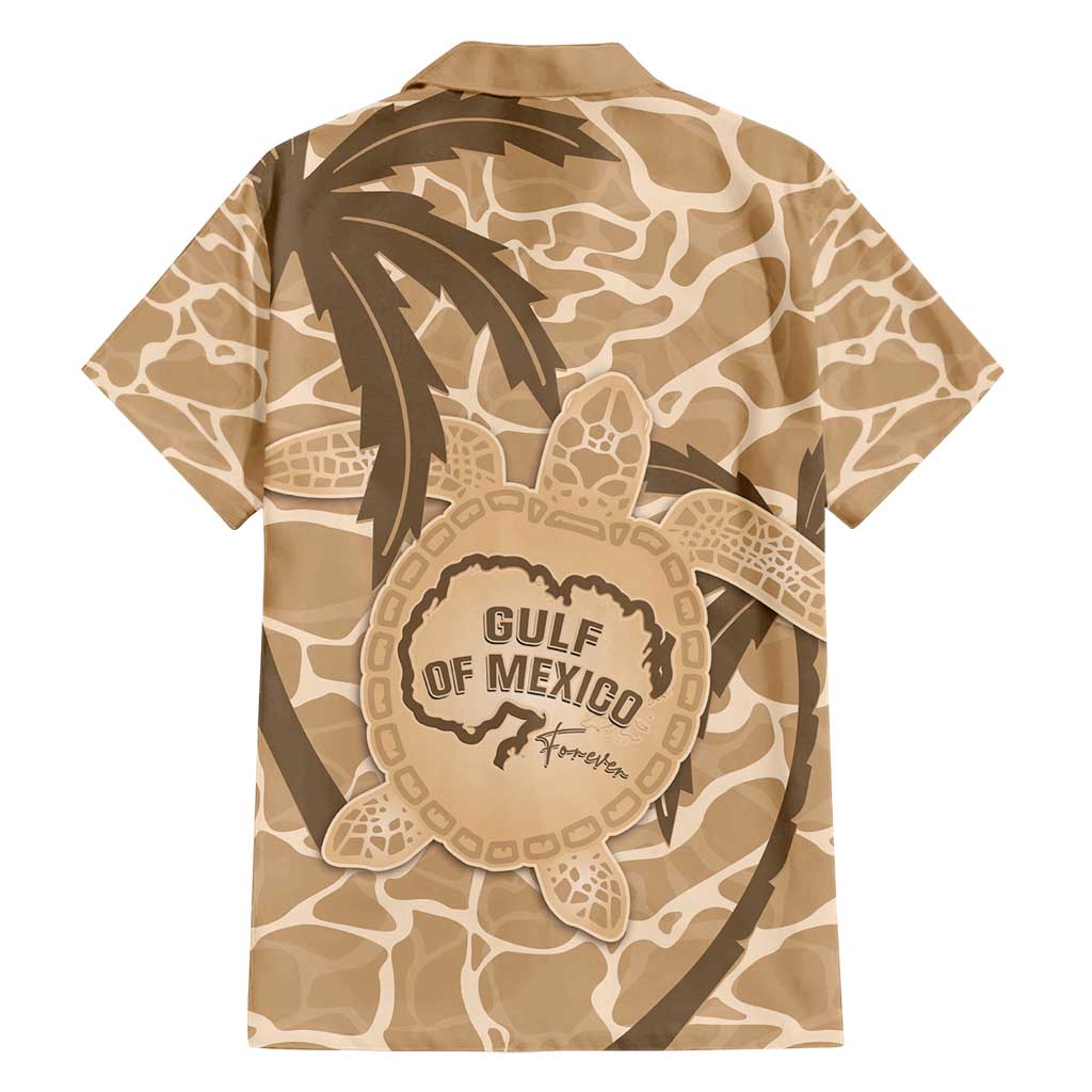 Gulf of Mexico Forever Family Matching Long Sleeve Bodycon Dress and Hawaiian Shirt Mexican Turtle Brown Version