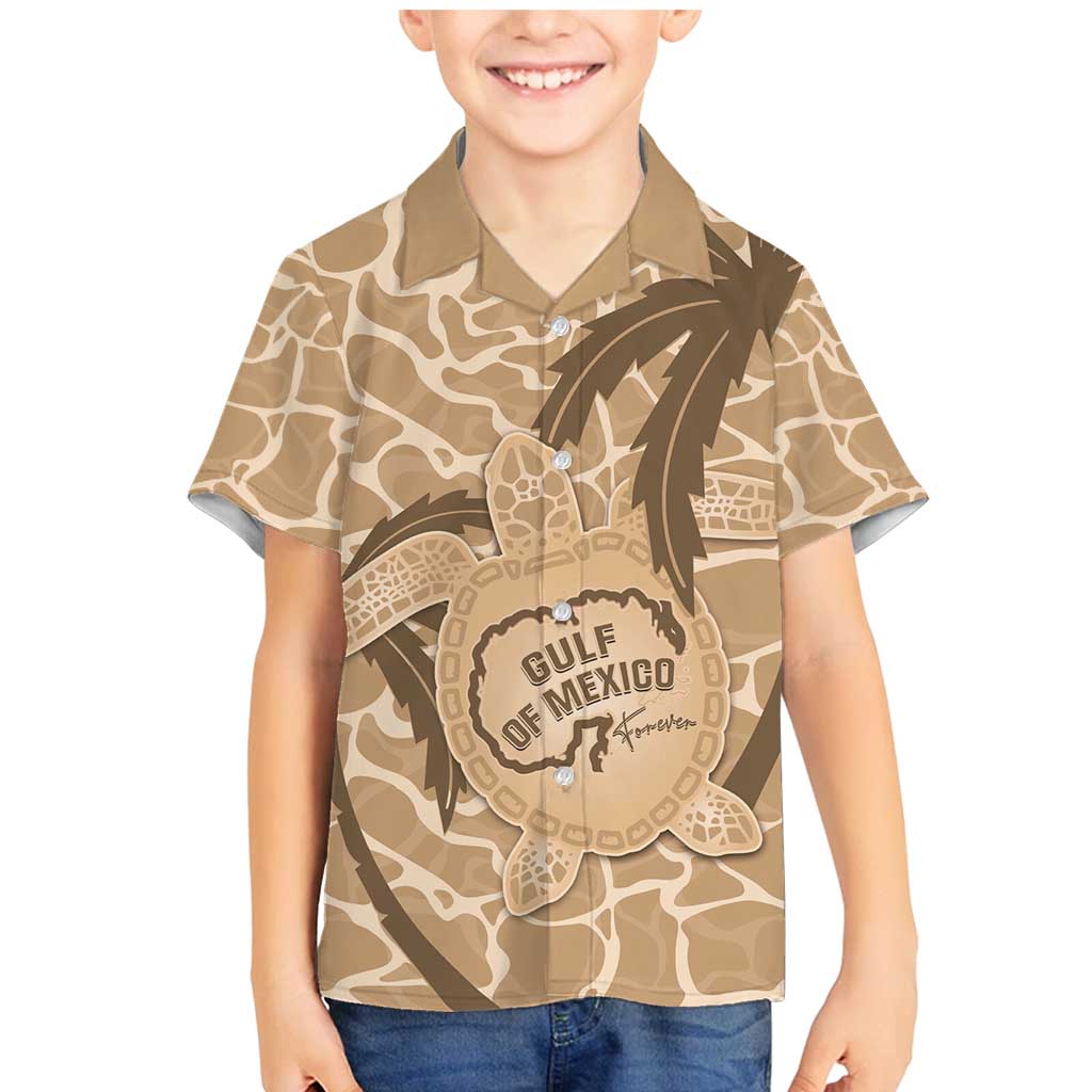 Gulf of Mexico Forever Family Matching Mermaid Dress and Hawaiian Shirt Mexican Turtle Brown Version