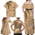 Gulf of Mexico Forever Family Matching Off Shoulder Maxi Dress and Hawaiian Shirt Mexican Turtle Brown Version