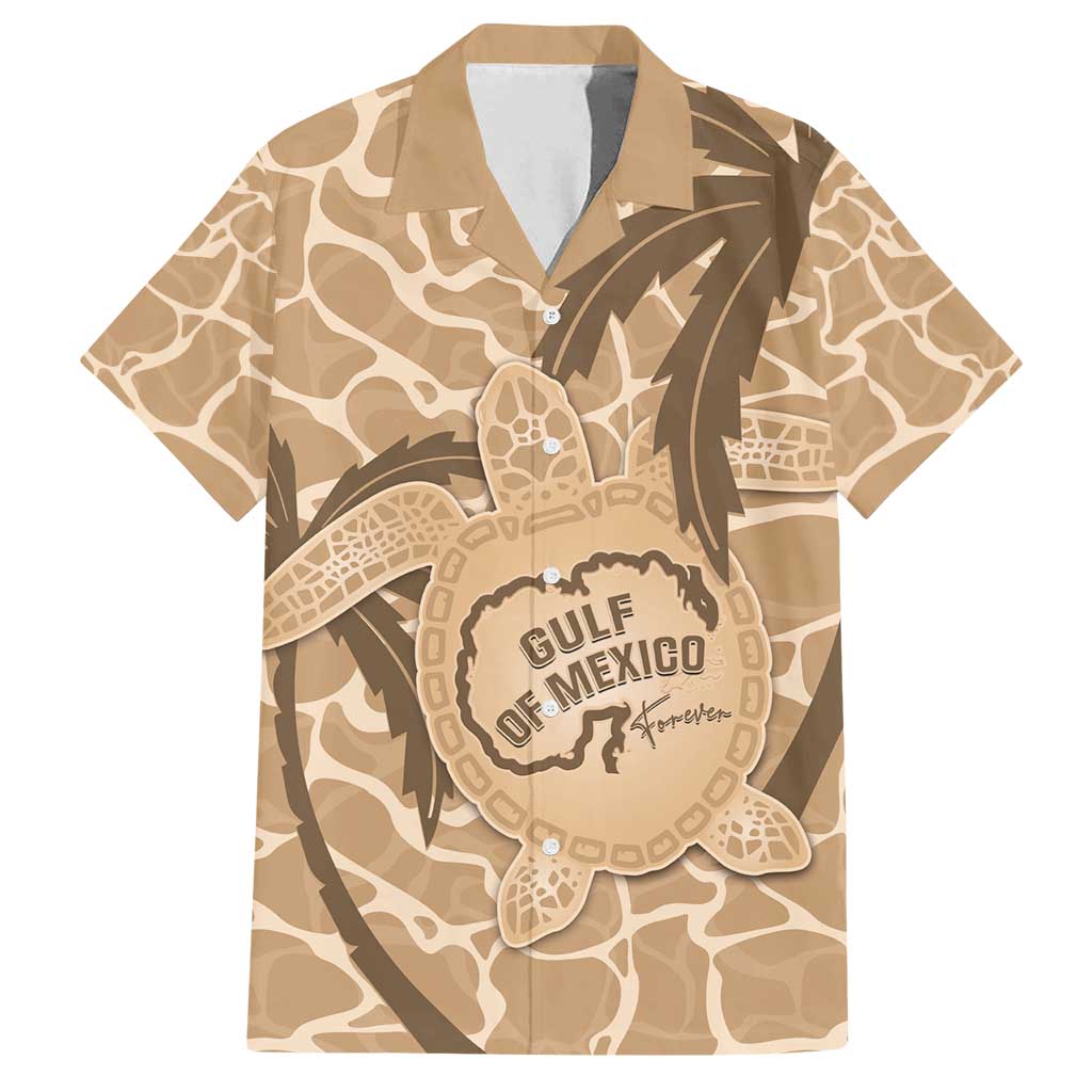 Gulf of Mexico Forever Family Matching Off Shoulder Maxi Dress and Hawaiian Shirt Mexican Turtle Brown Version