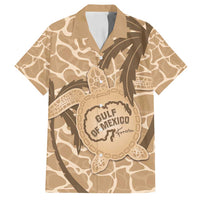 Gulf of Mexico Forever Family Matching Puletasi and Hawaiian Shirt Mexican Turtle Brown Version