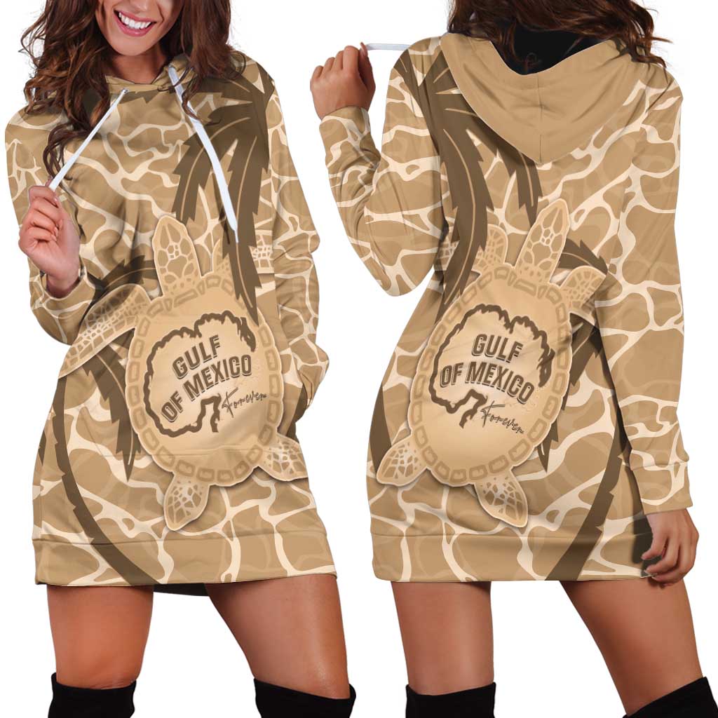 Gulf of Mexico Forever Hoodie Dress Mexican Turtle Brown Version
