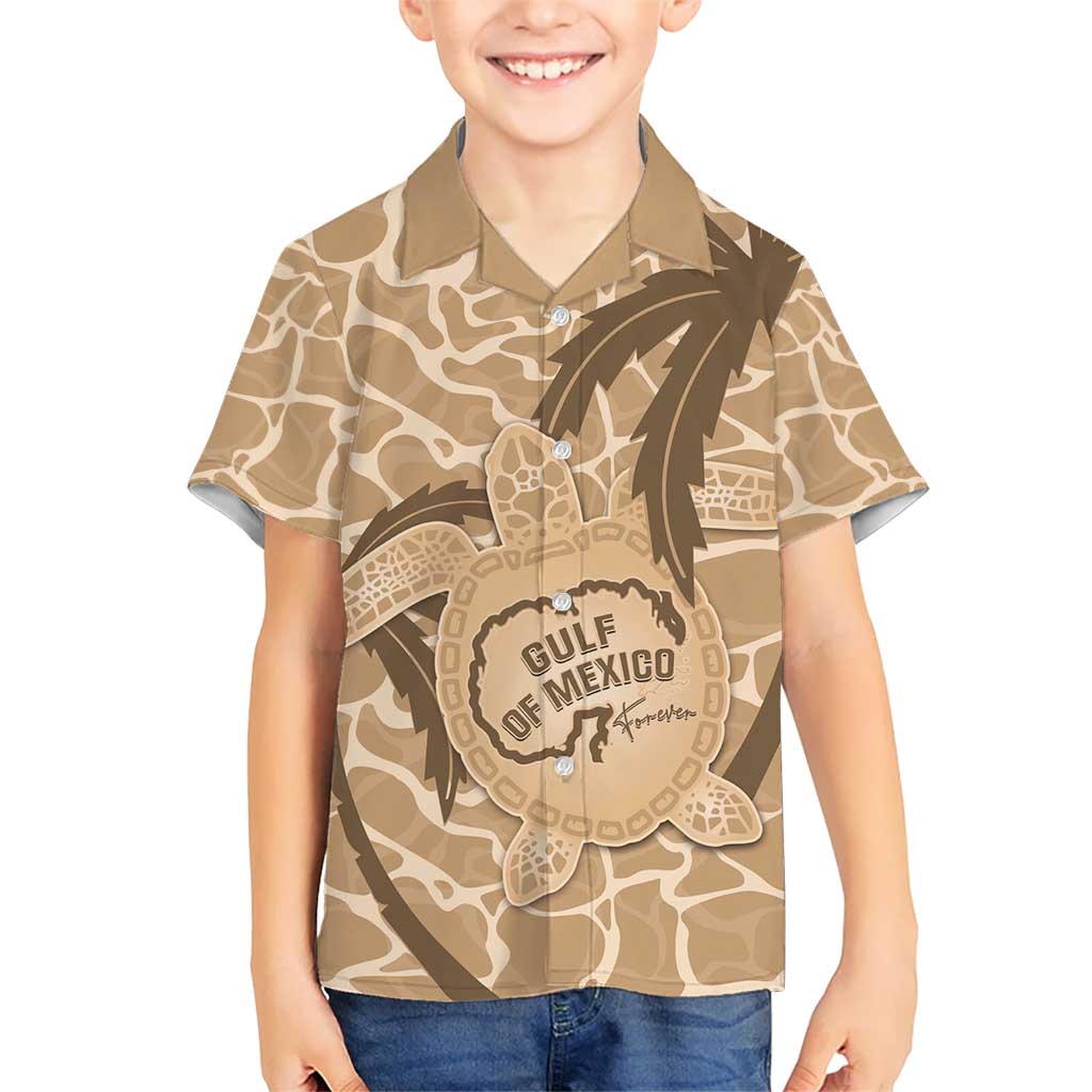 Gulf of Mexico Forever Kid Hawaiian Shirt Mexican Turtle Brown Version