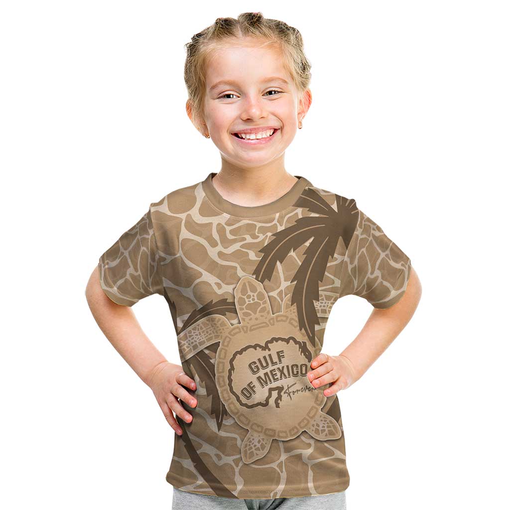 Gulf of Mexico Forever Kid T Shirt Mexican Turtle Brown Version