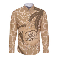 Gulf of Mexico Forever Long Sleeve Button Shirt Mexican Turtle Brown Version