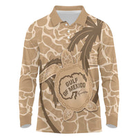 Gulf of Mexico Forever Long Sleeve Polo Shirt Mexican Turtle Brown Version