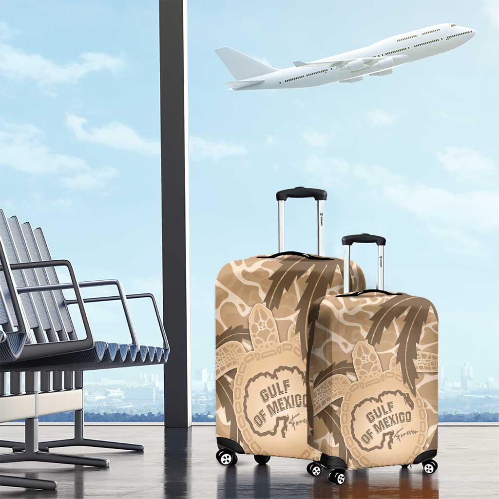 Gulf of Mexico Forever Luggage Cover Mexican Turtle Brown Version