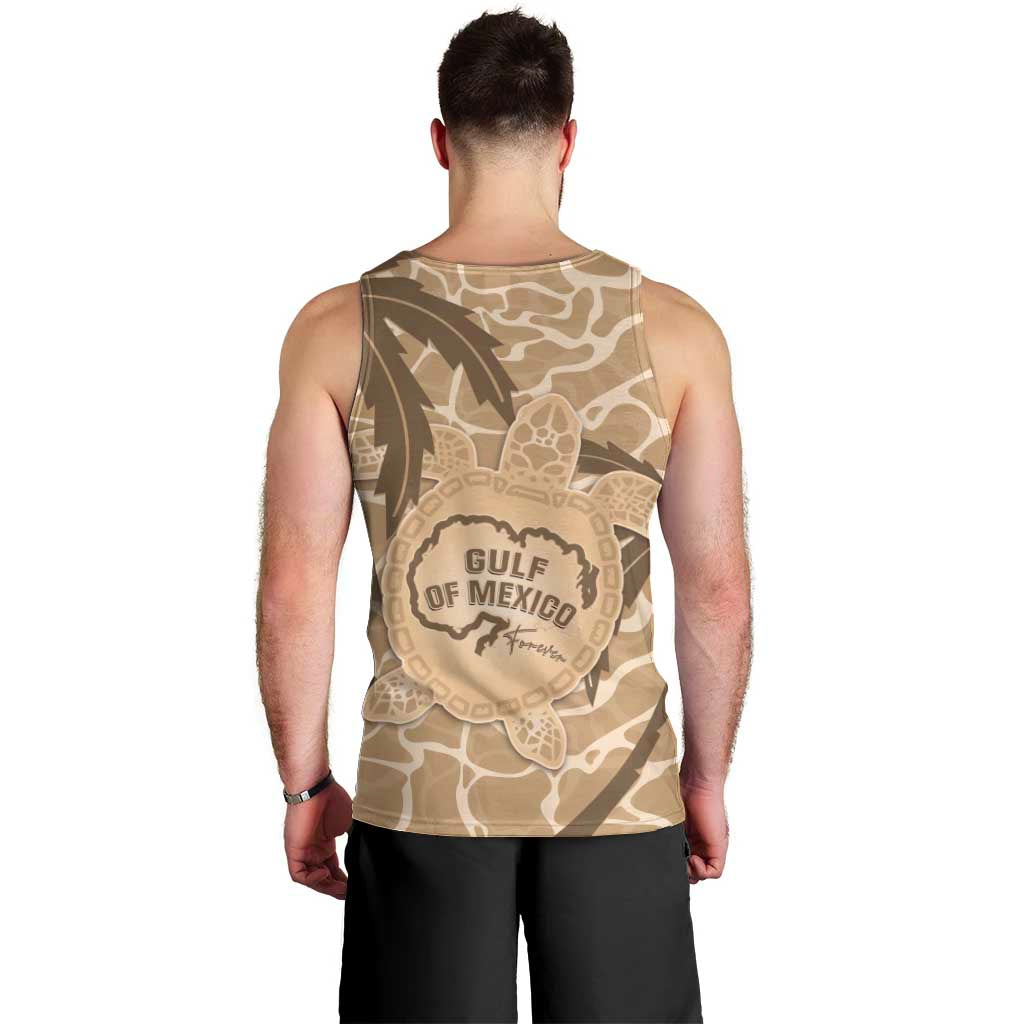 Gulf of Mexico Forever Men Tank Top Mexican Turtle Brown Version