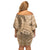 Gulf of Mexico Forever Off Shoulder Short Dress Mexican Turtle Brown Version