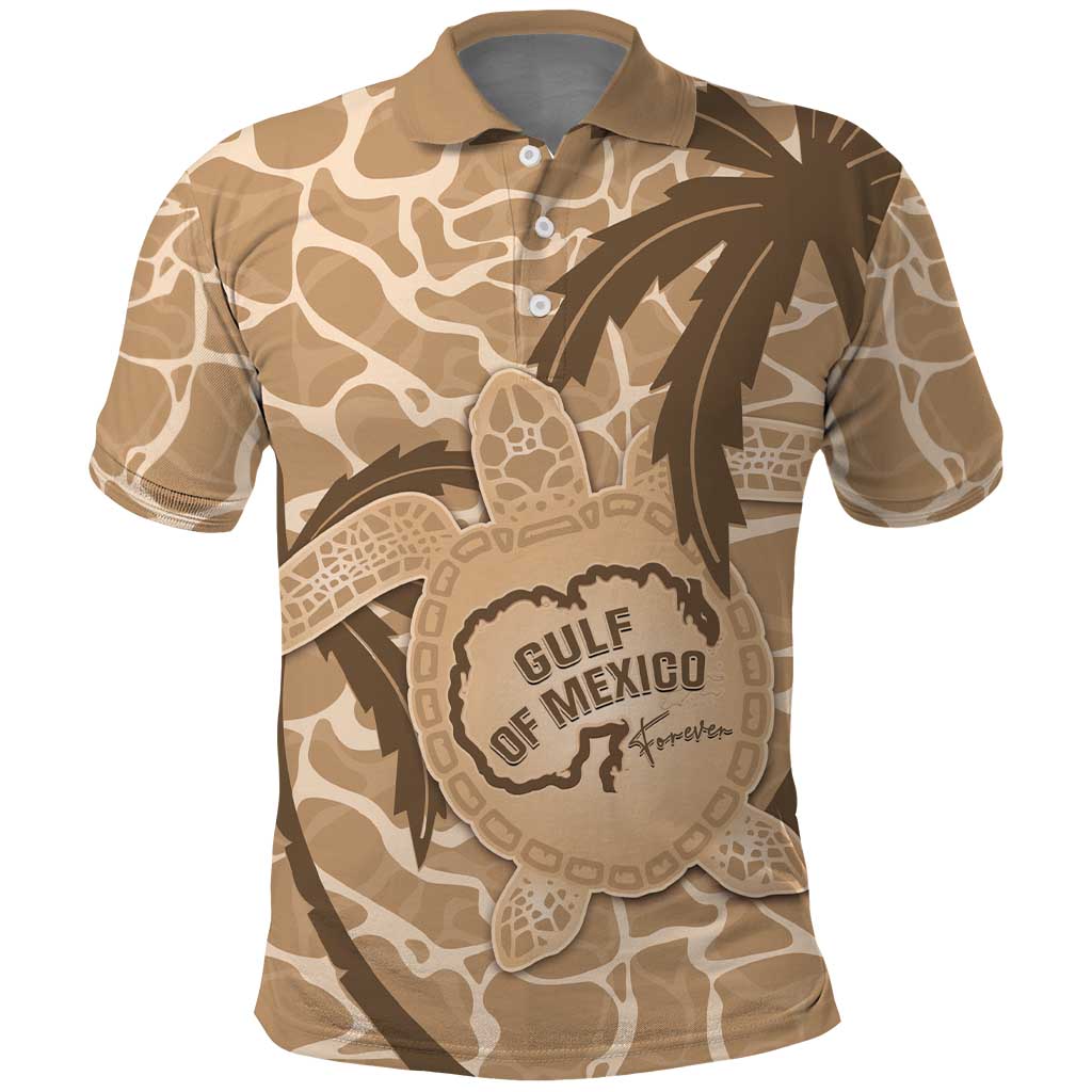 Gulf of Mexico Forever Polo Shirt Mexican Turtle Brown Version
