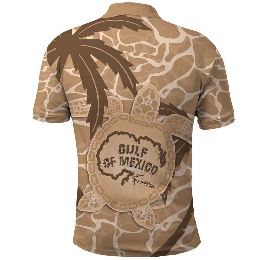 Gulf of Mexico Forever Polo Shirt Mexican Turtle Brown Version