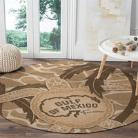 Gulf of Mexico Forever Round Carpet Mexican Turtle Brown Version