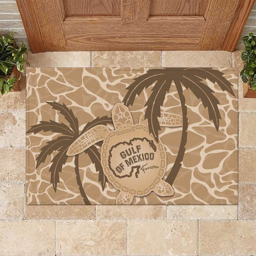 Gulf of Mexico Forever Rubber Doormat Mexican Turtle Brown Version