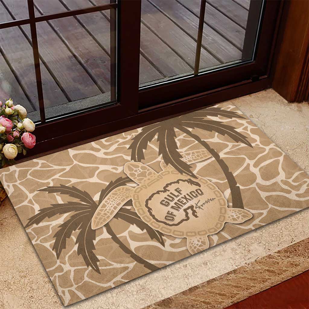 Gulf of Mexico Forever Rubber Doormat Mexican Turtle Brown Version