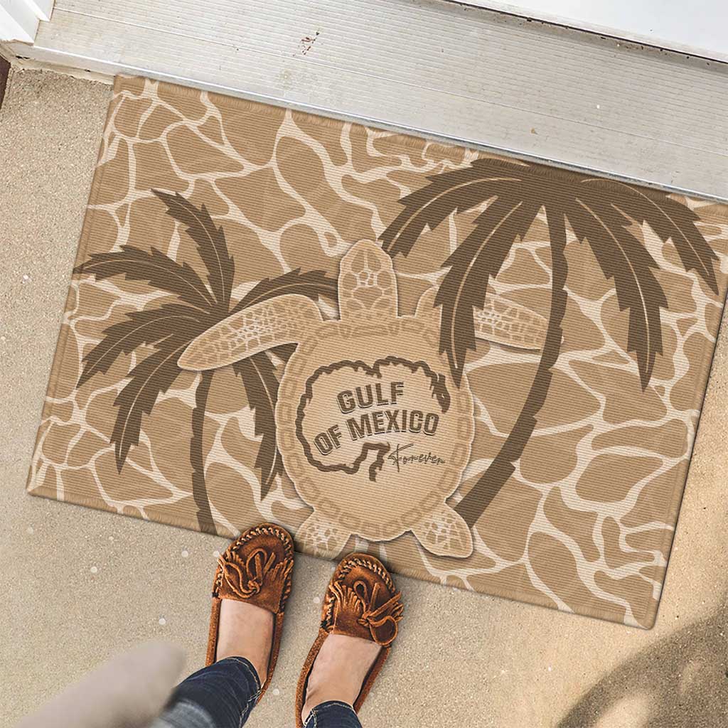 Gulf of Mexico Forever Rubber Doormat Mexican Turtle Brown Version
