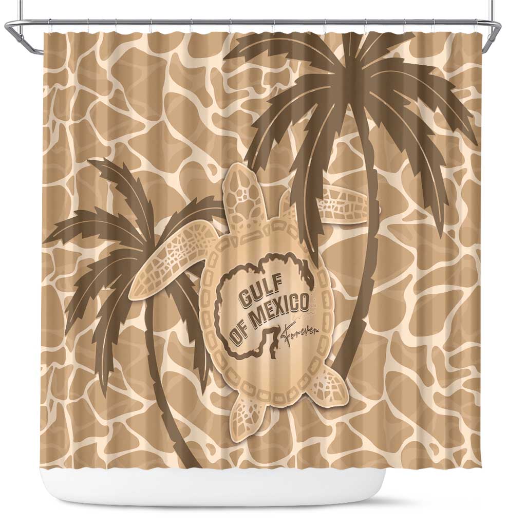 Gulf of Mexico Forever Shower Curtain Mexican Turtle Brown Version