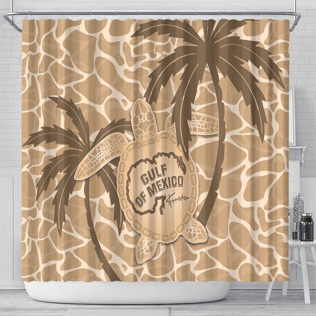 Gulf of Mexico Forever Shower Curtain Mexican Turtle Brown Version