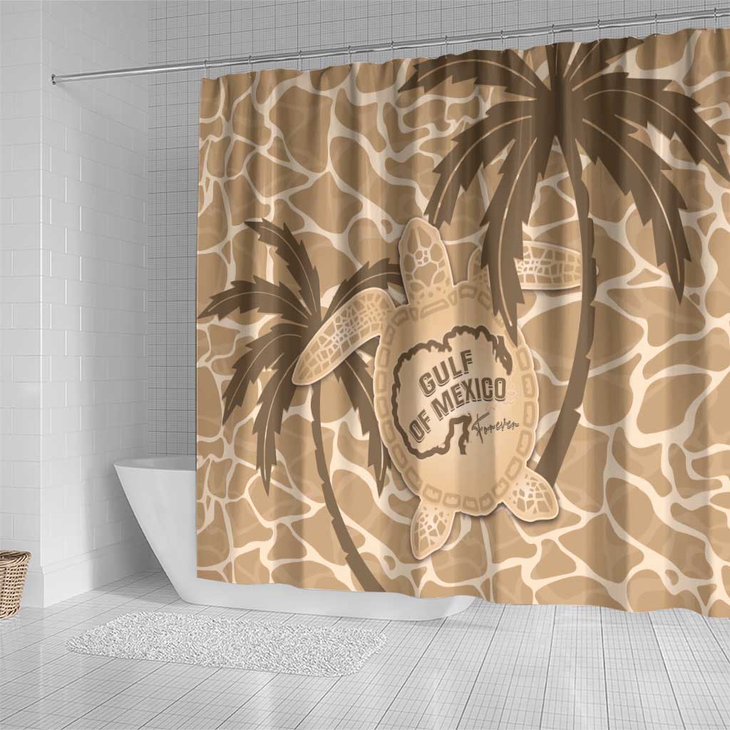Gulf of Mexico Forever Shower Curtain Mexican Turtle Brown Version