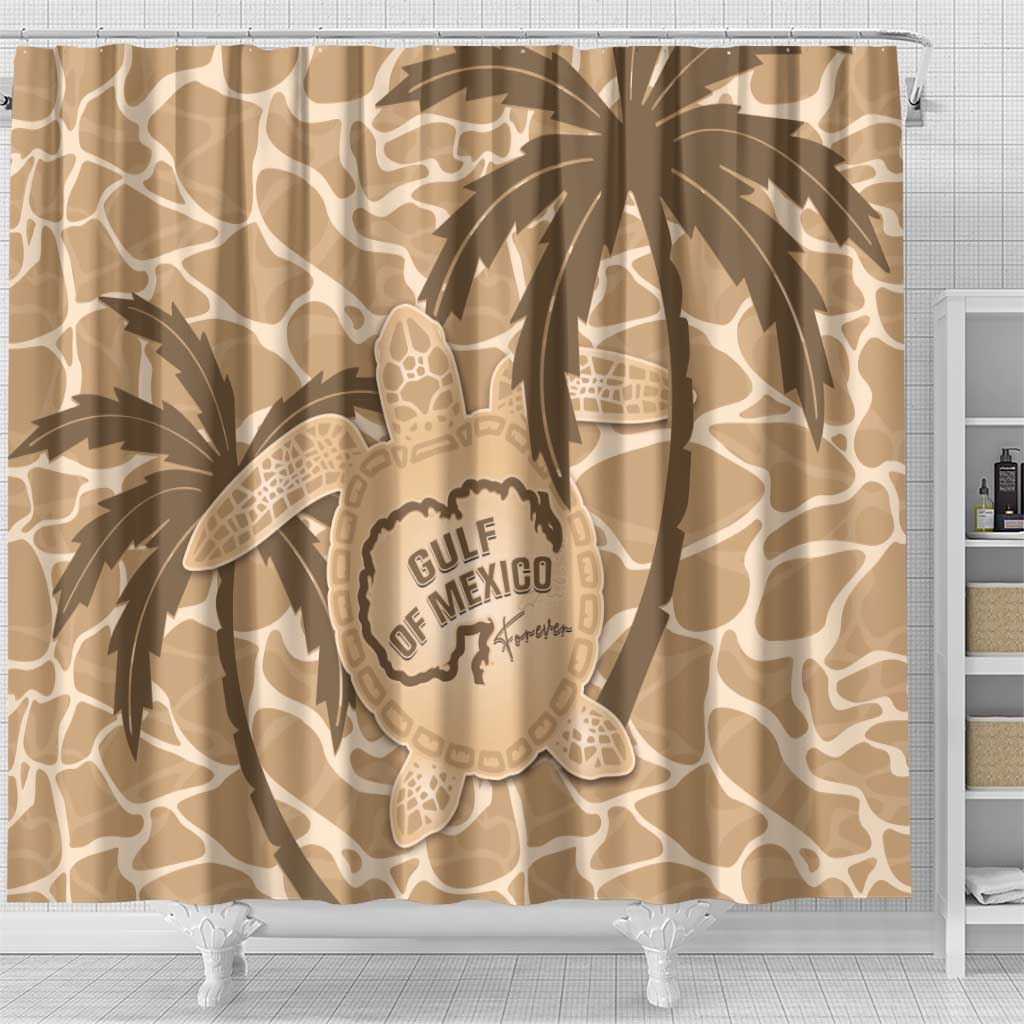 Gulf of Mexico Forever Shower Curtain Mexican Turtle Brown Version