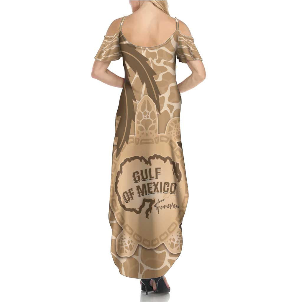 Gulf of Mexico Forever Summer Maxi Dress Mexican Turtle Brown Version
