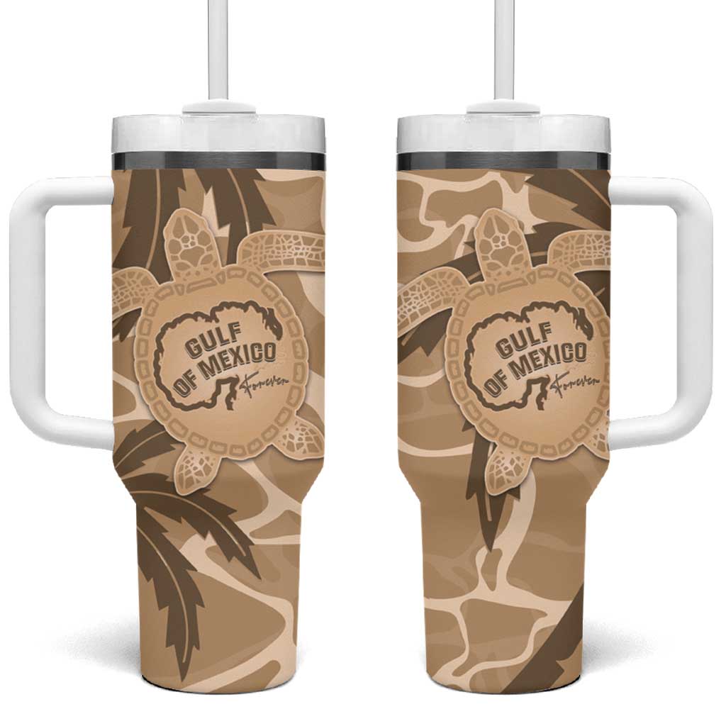Gulf of Mexico Forever Tumbler With Handle Mexican Turtle Brown Version