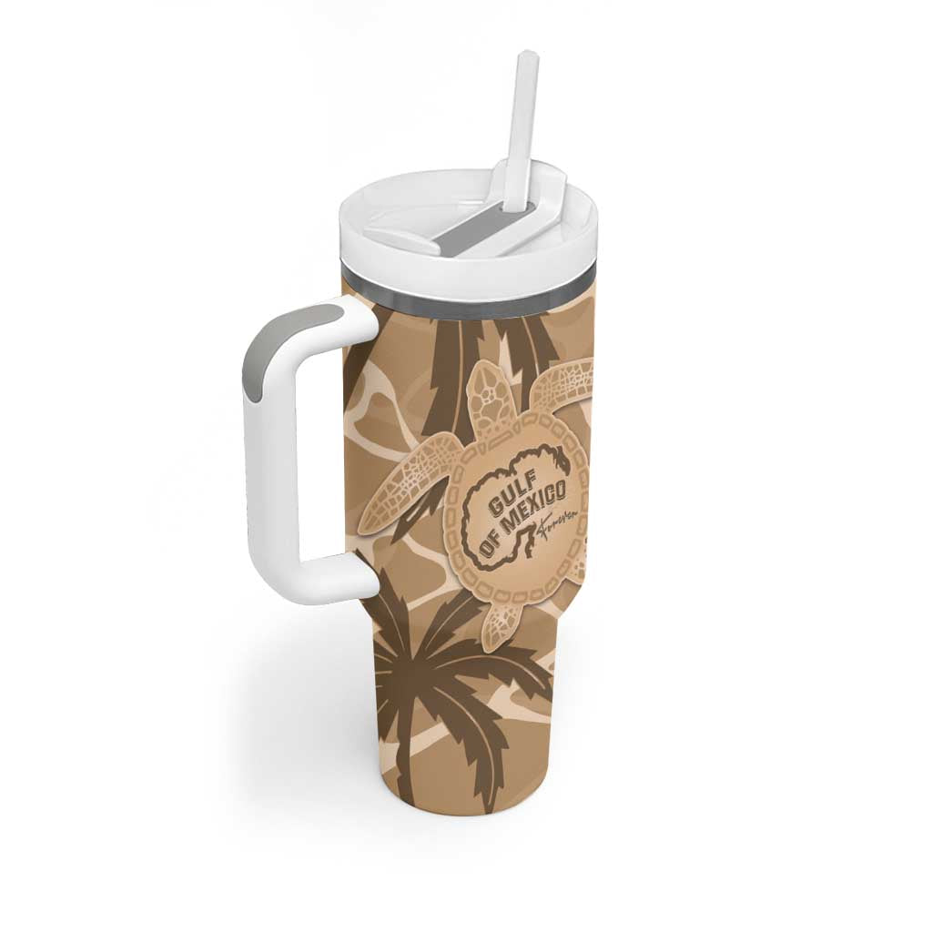 Gulf of Mexico Forever Tumbler With Handle Mexican Turtle Brown Version