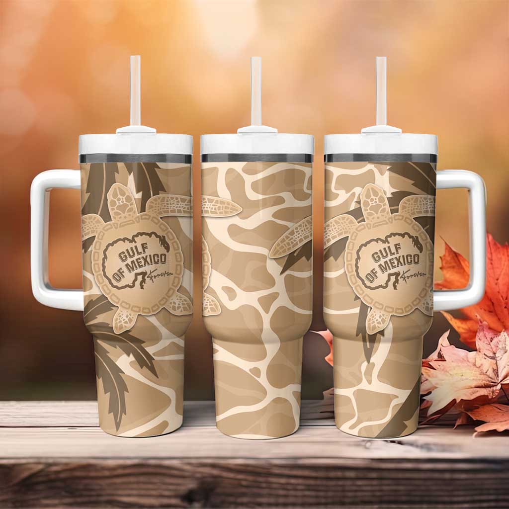 Gulf of Mexico Forever Tumbler With Handle Mexican Turtle Brown Version
