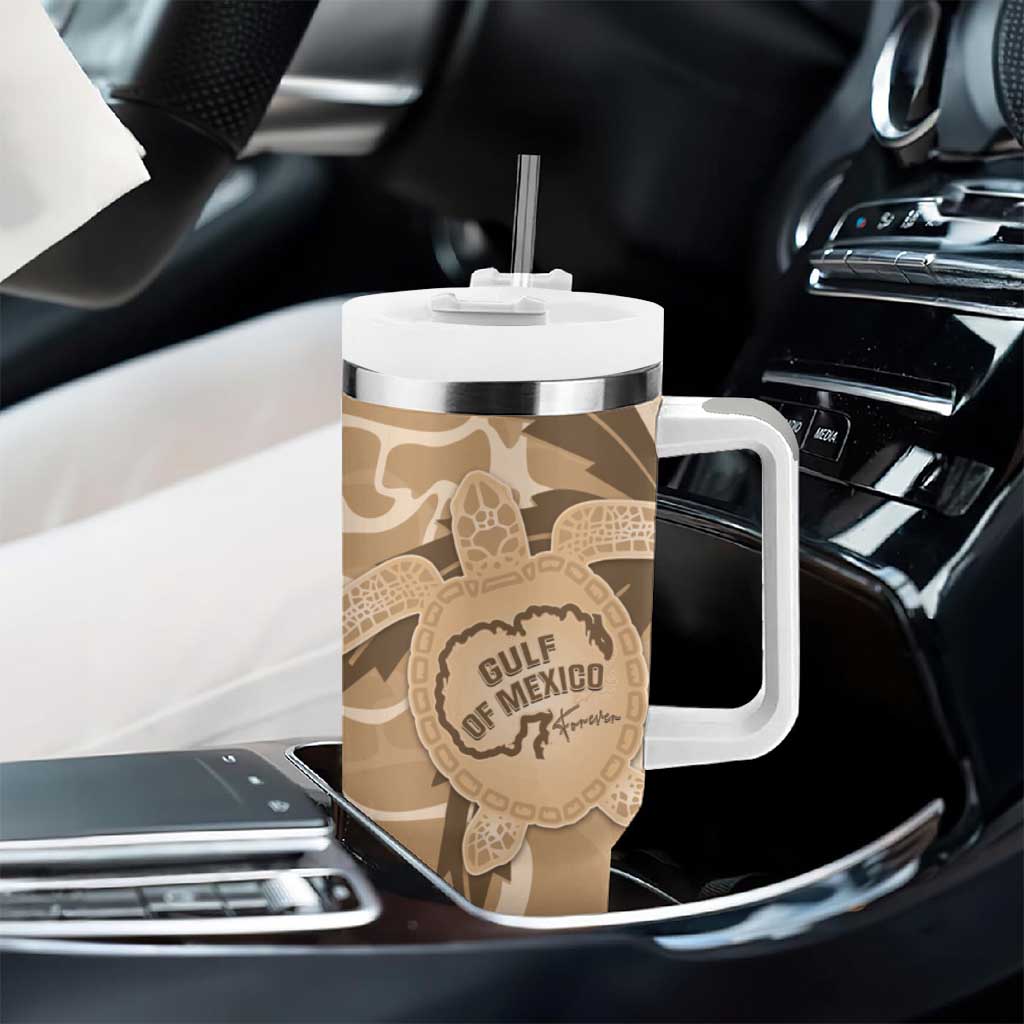 Gulf of Mexico Forever Tumbler With Handle Mexican Turtle Brown Version