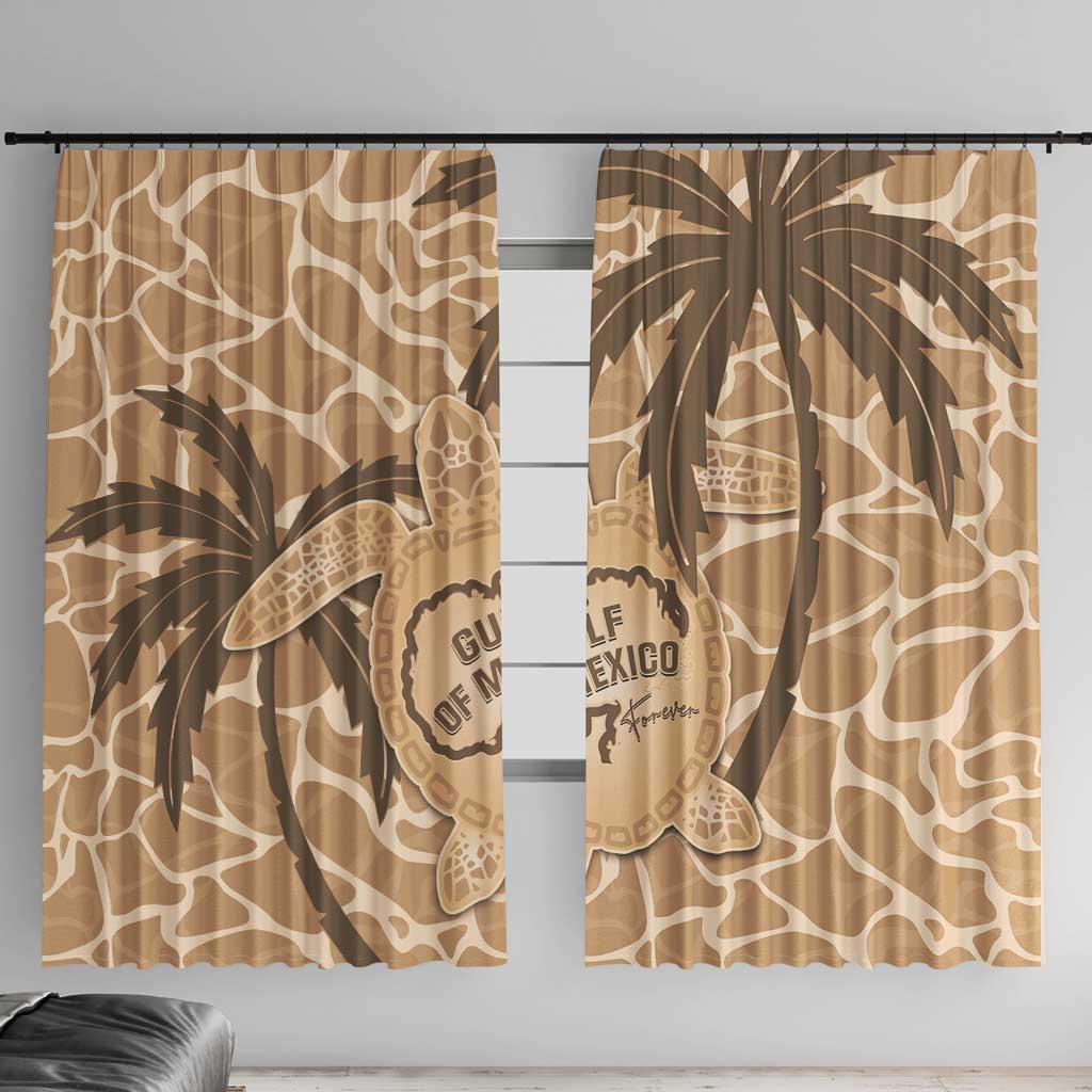 Gulf of Mexico Forever Window Curtain Mexican Turtle Brown Version