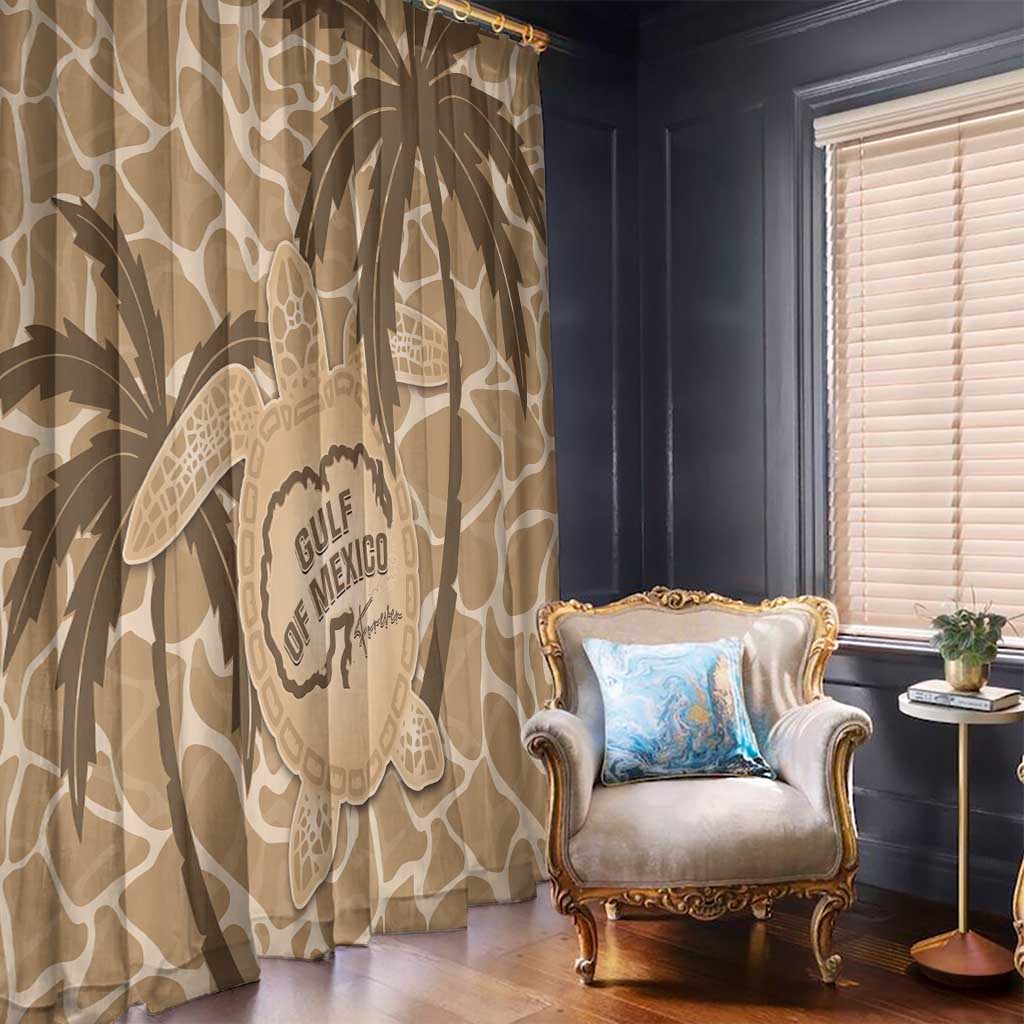 Gulf of Mexico Forever Window Curtain Mexican Turtle Brown Version