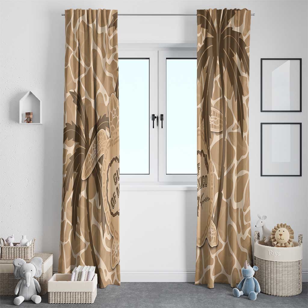Gulf of Mexico Forever Window Curtain Mexican Turtle Brown Version