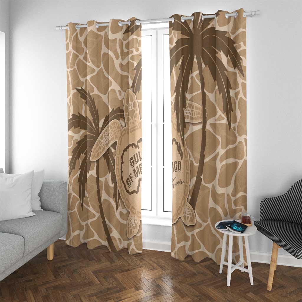 Gulf of Mexico Forever Window Curtain Mexican Turtle Brown Version