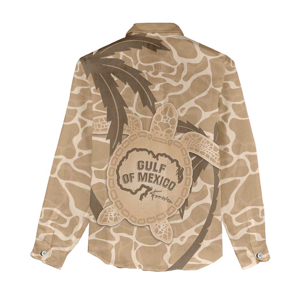 Gulf of Mexico Forever Women Casual Shirt Mexican Turtle Brown Version
