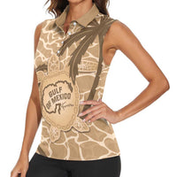Gulf of Mexico Forever Women Sleeveless Polo Shirt Mexican Turtle Brown Version