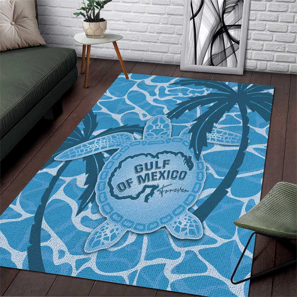 Gulf of Mexico Forever Area Rug Mexican Turtle Blue Version