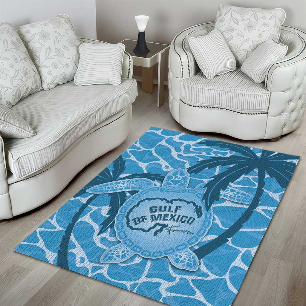 Gulf of Mexico Forever Area Rug Mexican Turtle Blue Version