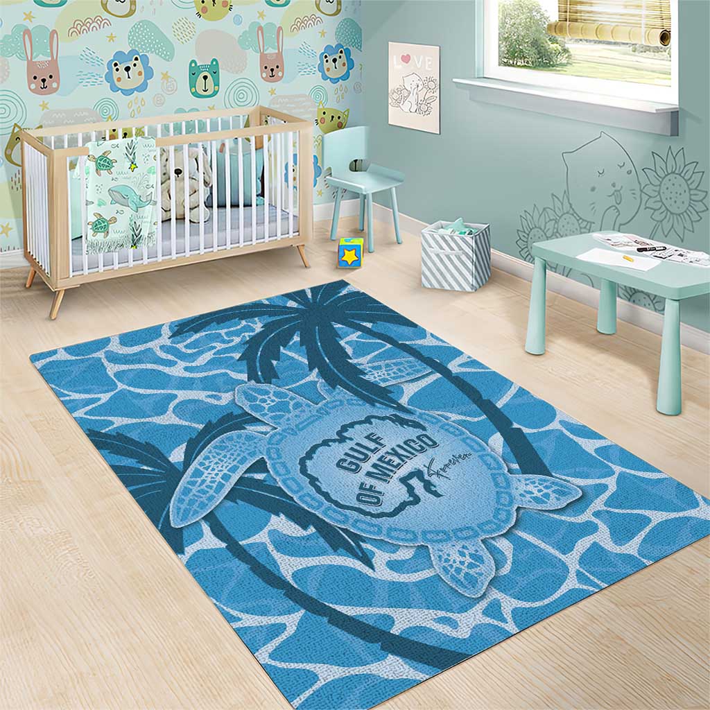 Gulf of Mexico Forever Area Rug Mexican Turtle Blue Version