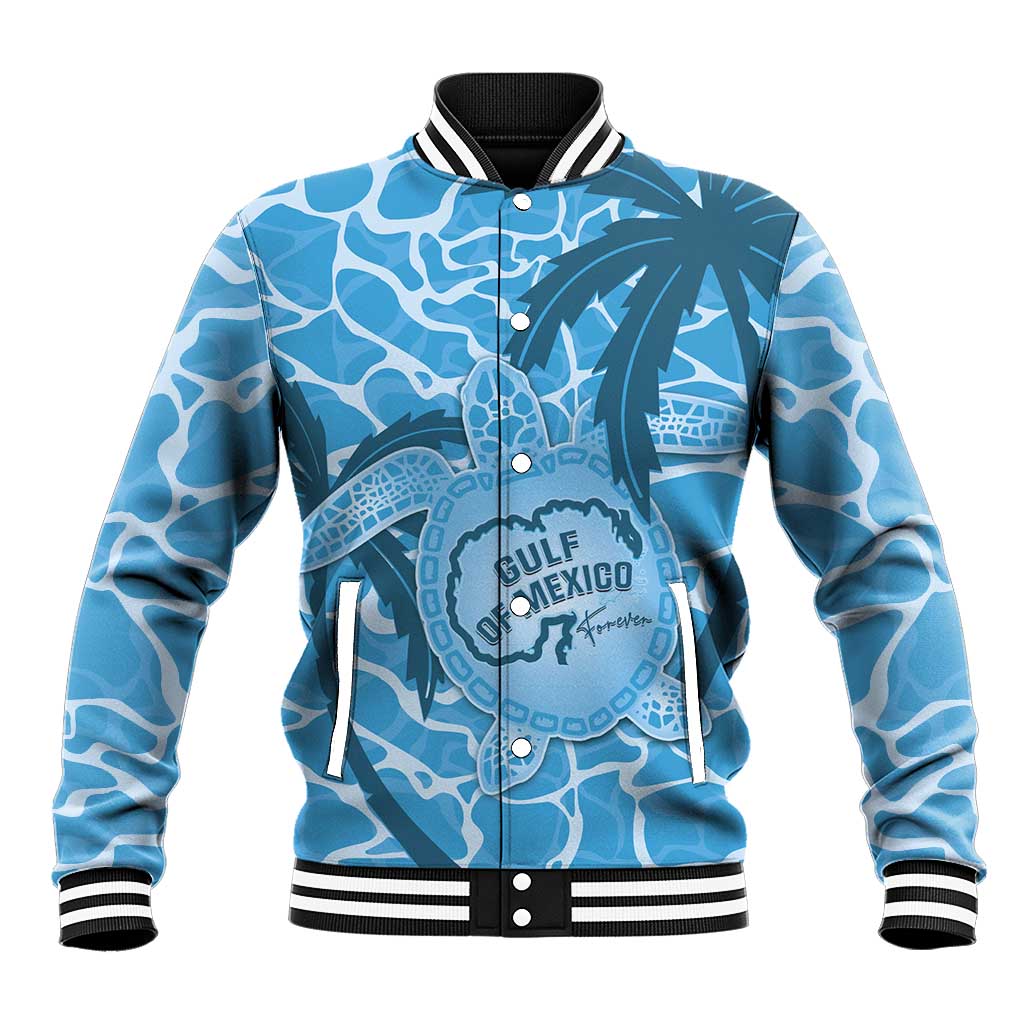 Gulf of Mexico Forever Baseball Jacket Mexican Turtle Blue Version