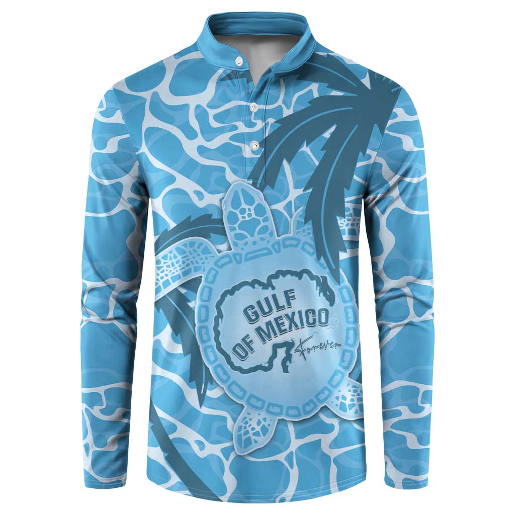 Gulf of Mexico Forever Button Sweatshirt Mexican Turtle Blue Version