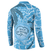 Gulf of Mexico Forever Button Sweatshirt Mexican Turtle Blue Version