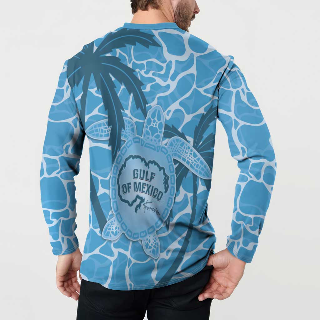 Gulf of Mexico Forever Button Sweatshirt Mexican Turtle Blue Version