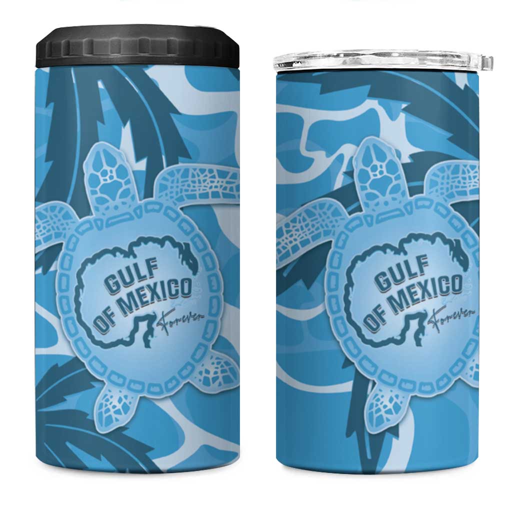 Gulf of Mexico Forever 4 in 1 Can Cooler Tumbler Mexican Turtle Blue Version
